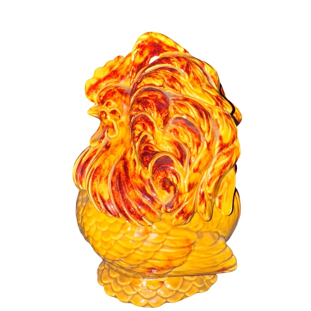 Vintage Atlantic Mold Ceramic Rooster Jar, Farmhouse Kitchen Decor, Pottery‎